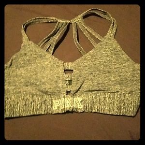 PINK Gray Sports Bra SZ MED